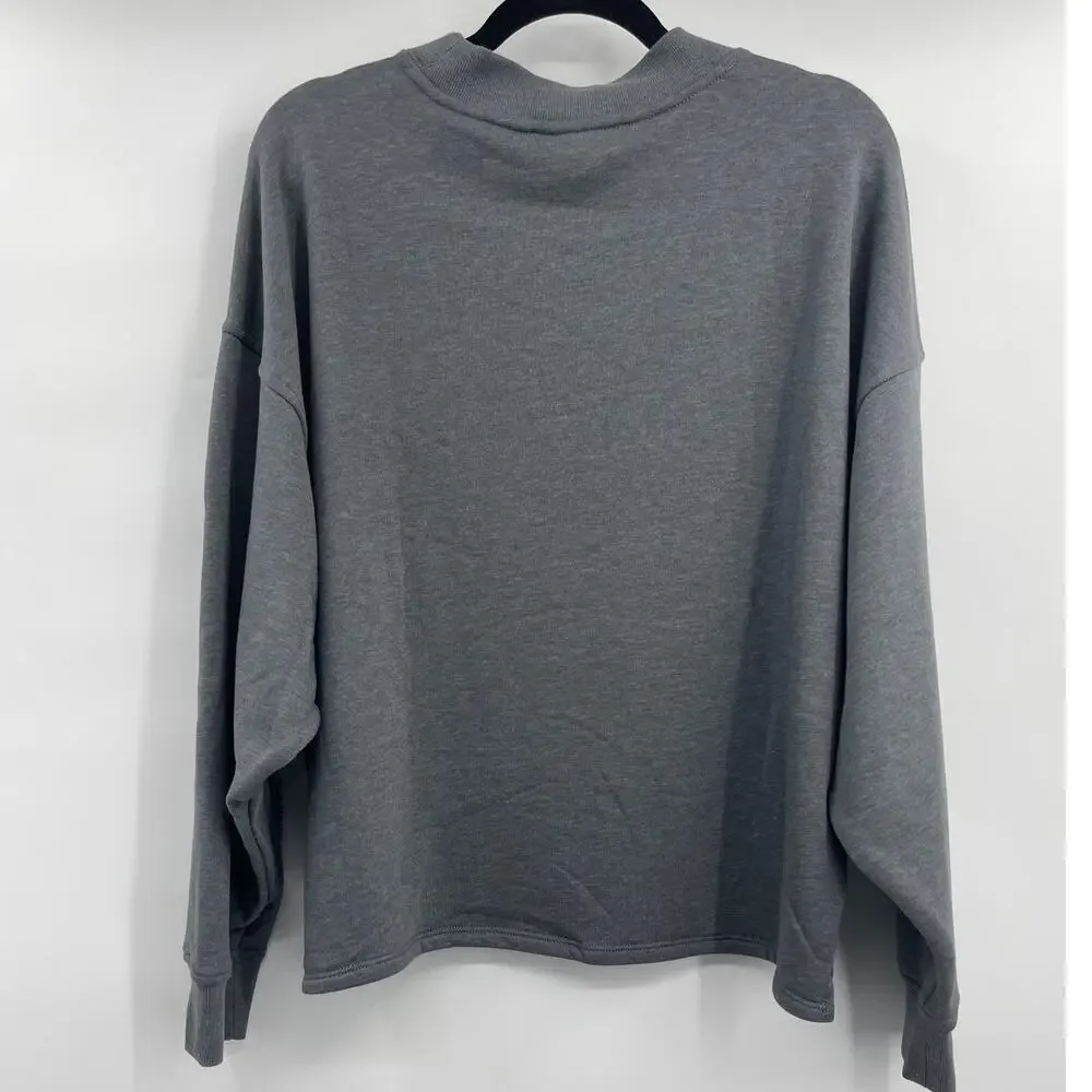 Old Navy Womens Long Sleeve Gray Relaxed Fit Sweatshirt Sweater Pocket XL NEW - Picture 9 of 10